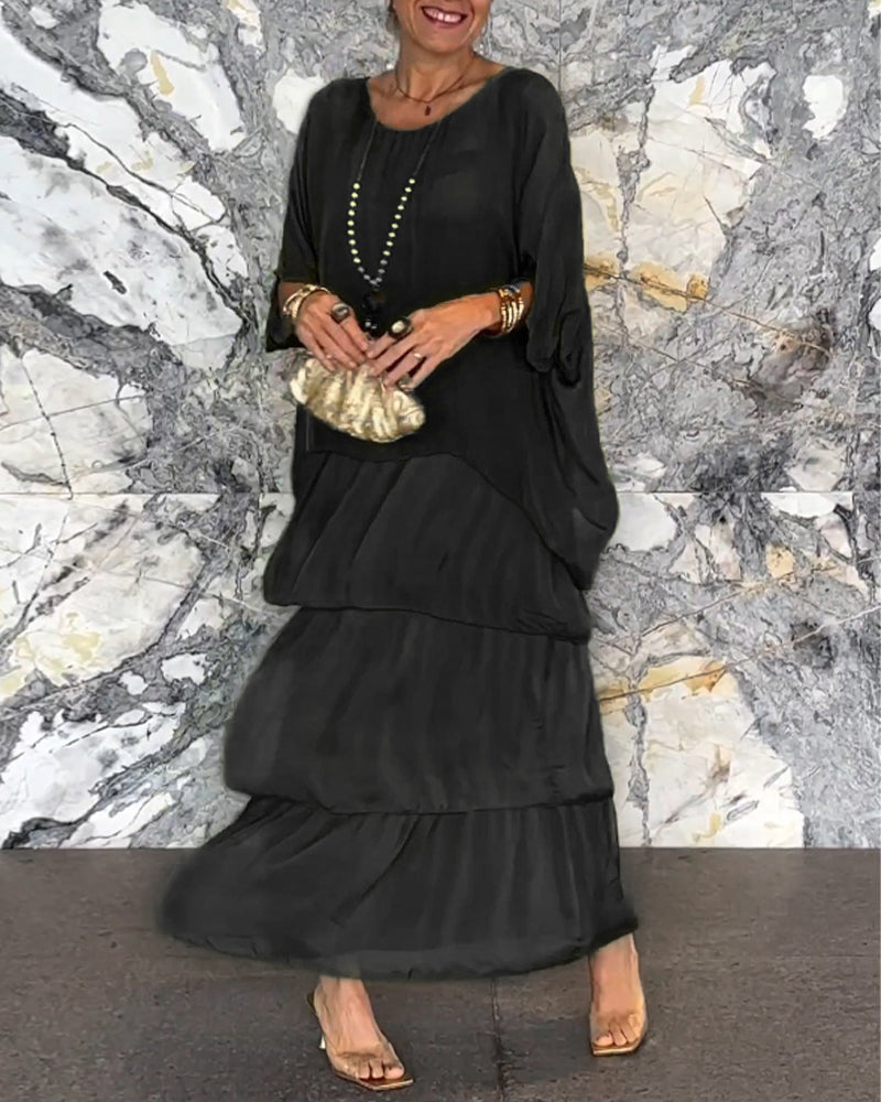 ARTISTIC STYLE CHIFFON LOOSE DRESS