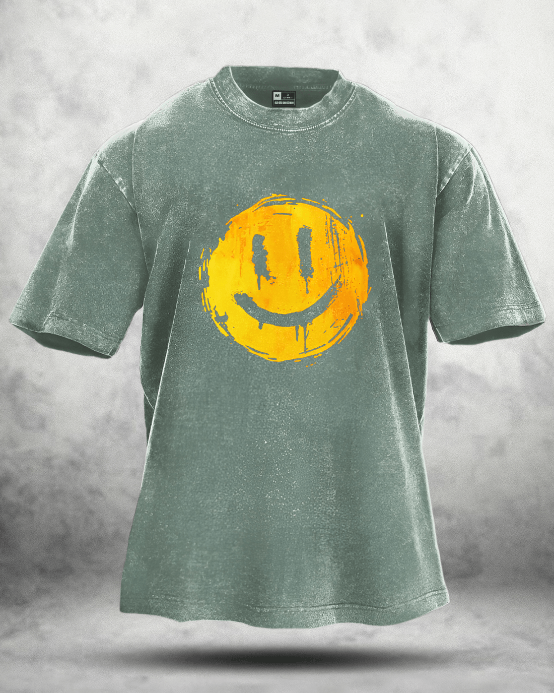 HAPPY SMILEY WASHED T-SHIRT