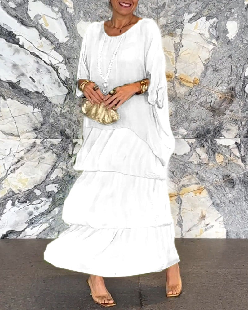 ARTISTIC STYLE CHIFFON LOOSE DRESS