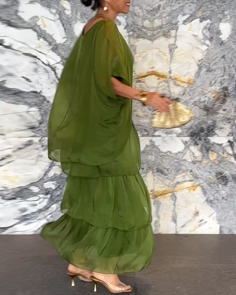 ARTISTIC STYLE CHIFFON LOOSE DRESS