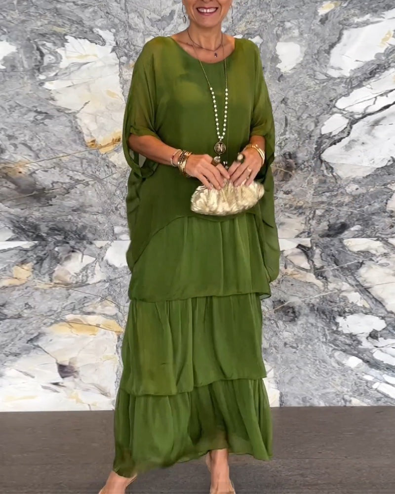 ARTISTIC STYLE CHIFFON LOOSE DRESS