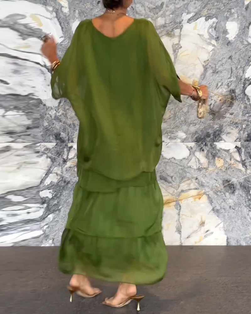 ARTISTIC STYLE CHIFFON LOOSE DRESS