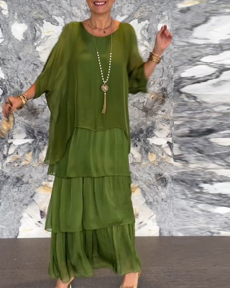ARTISTIC STYLE CHIFFON LOOSE DRESS