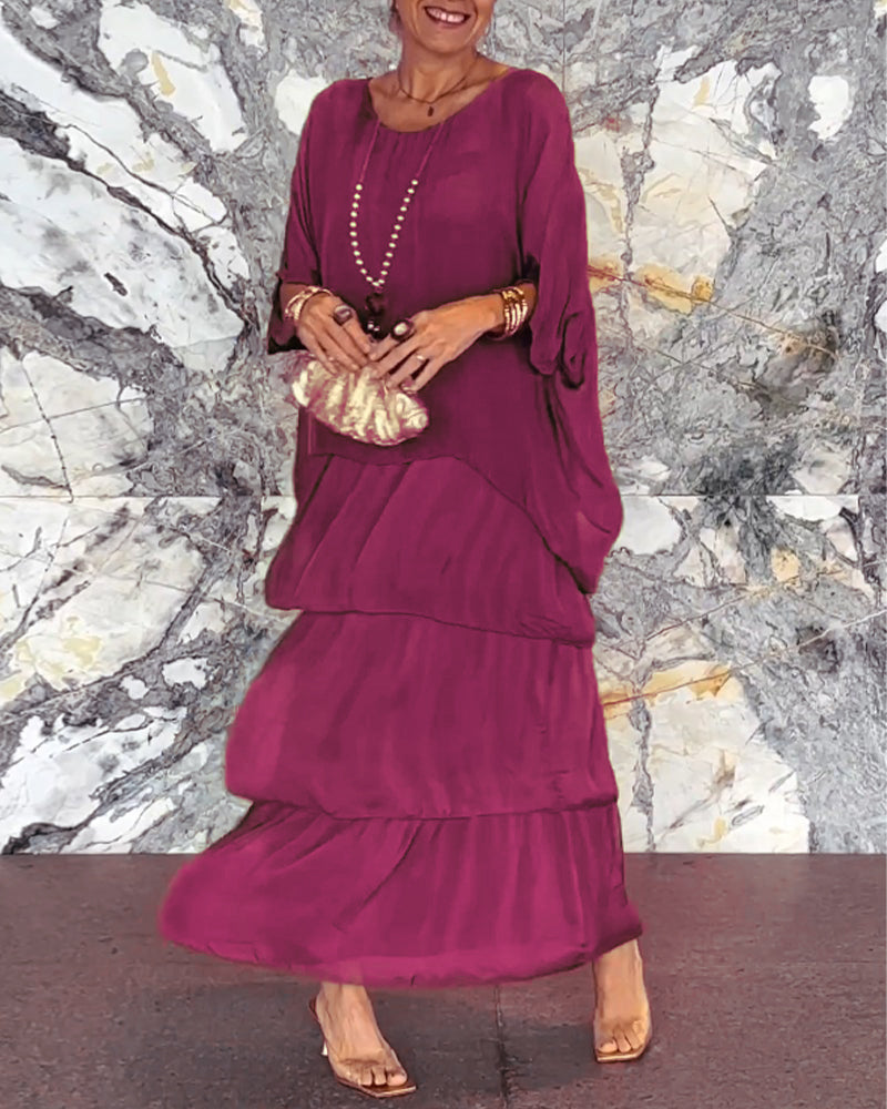 ARTISTIC STYLE CHIFFON LOOSE DRESS