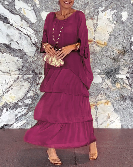 ARTISTIC STYLE CHIFFON LOOSE DRESS
