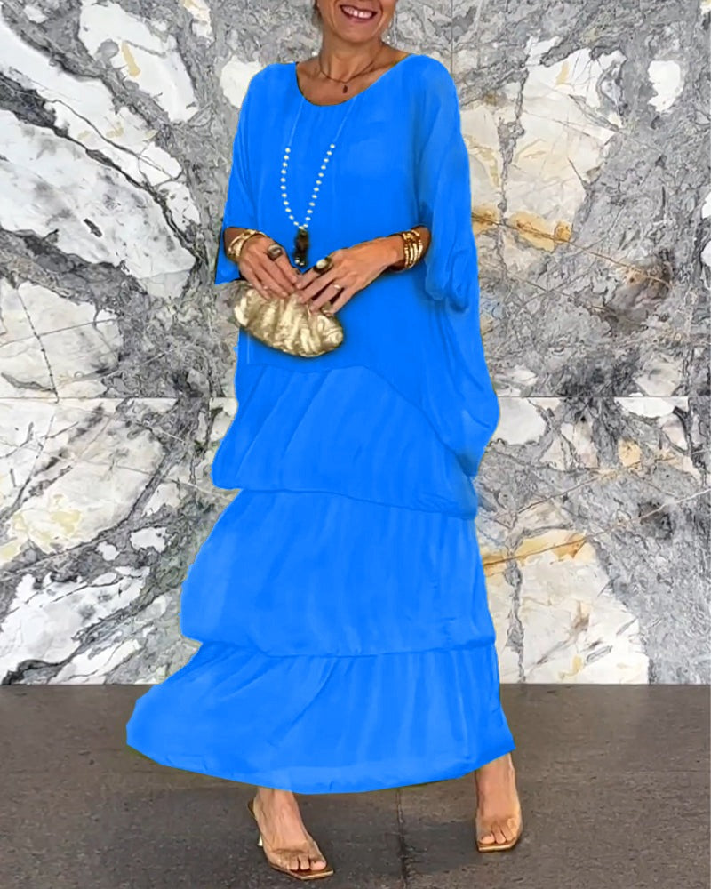 ARTISTIC STYLE CHIFFON LOOSE DRESS