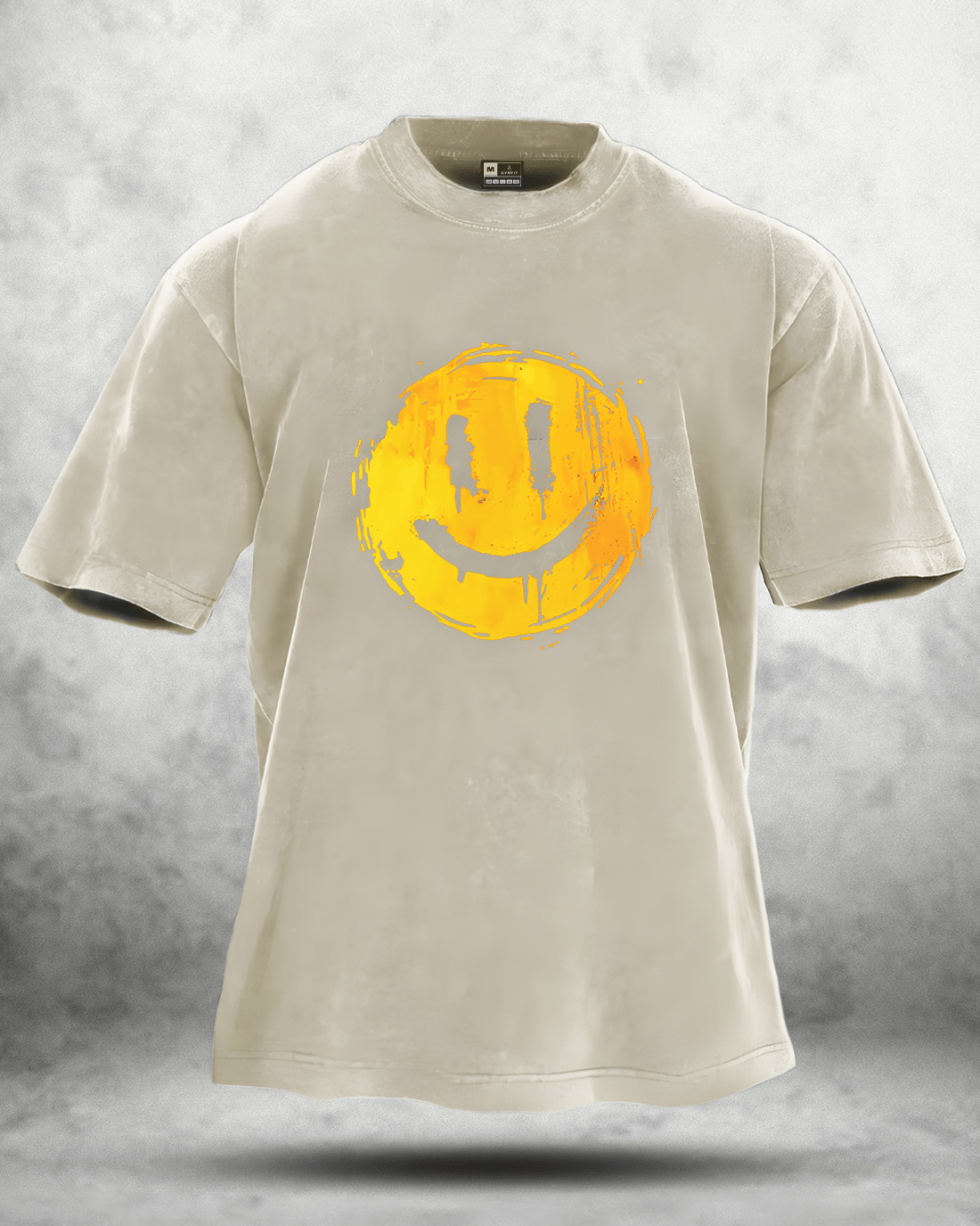HAPPY SMILEY WASHED T-SHIRT
