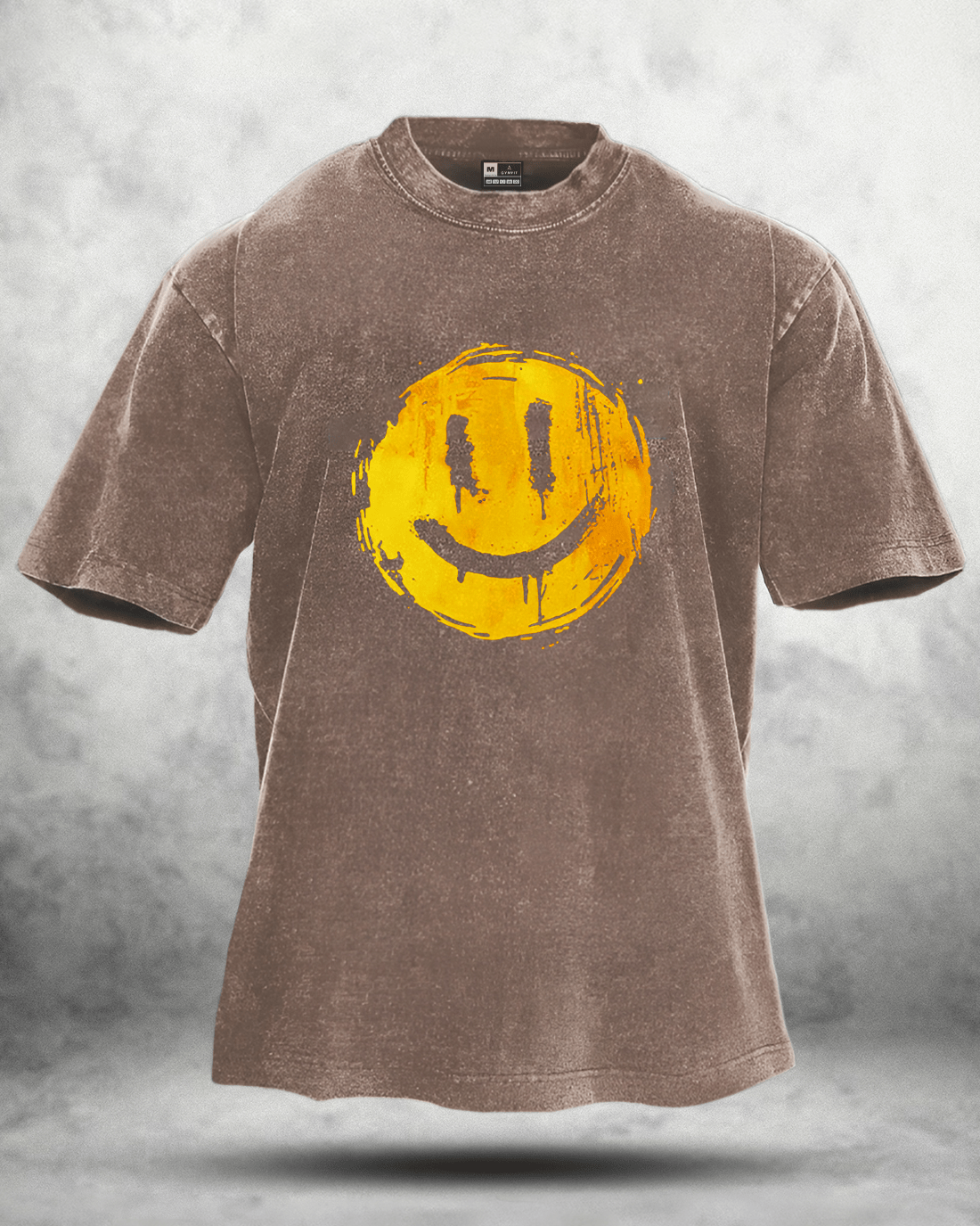 HAPPY SMILEY WASHED T-SHIRT