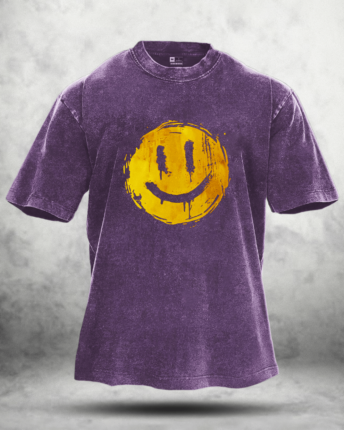 HAPPY SMILEY WASHED T-SHIRT