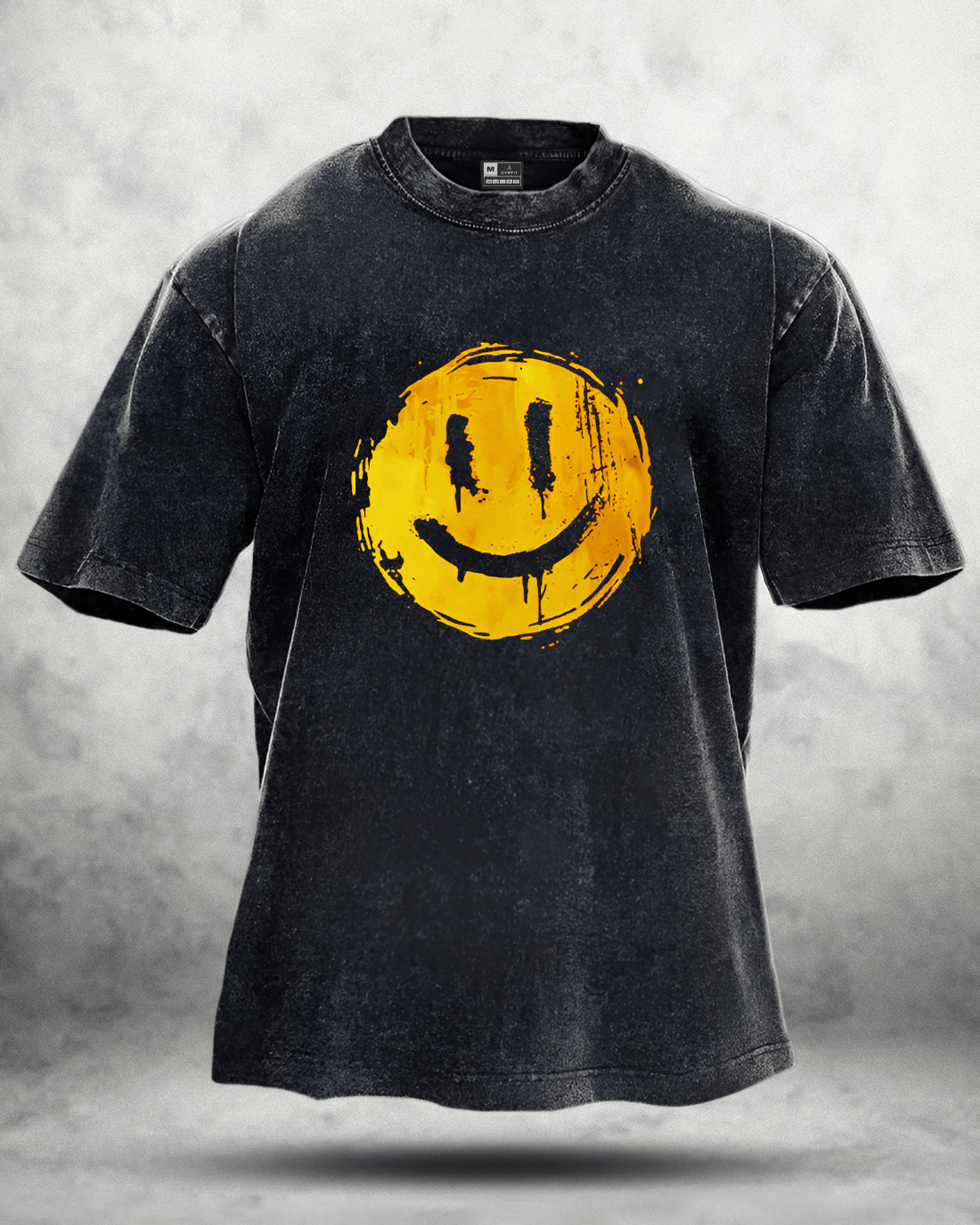 HAPPY SMILEY WASHED T-SHIRT