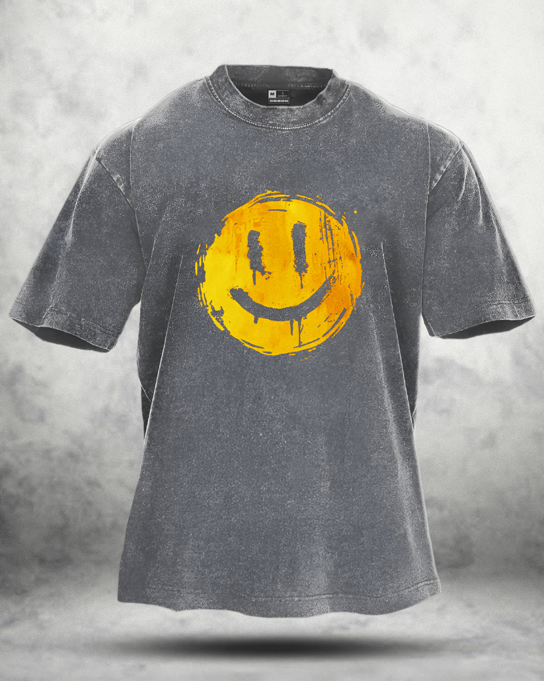 HAPPY SMILEY WASHED T-SHIRT