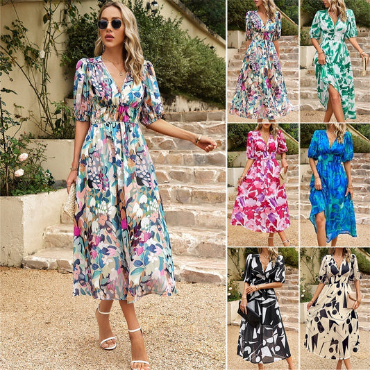 Chic Floral Waist Dress
